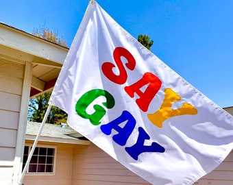 SAY GAY 3'x5' Hand-Sewn Flag - Benefitting Equality Florida