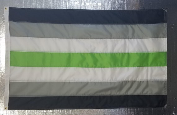 Agender pride vlag zwart grijs wit groen aangepaste | Etsy