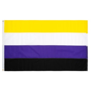 Non-Binary Pride Flag, Hand sewn Nonbinary Flag, Custom sizes available image 1