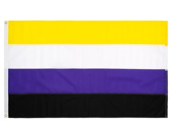 Non-Binary Pride Flag, Hand sewn Nonbinary Flag, Custom sizes available