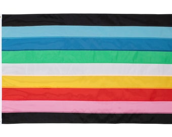 Queer Pride Flag, Hand-Sewn 9 stripe Queer Flag, Custom sizes available