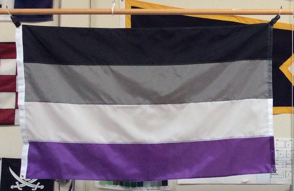 Asexual Flag Black Gray White Purple Pride Flag Nylon Etsy
