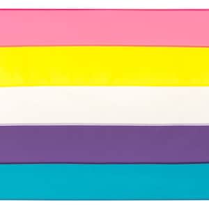 New Bigender 5 Stripe Pride Flag, Hand sewn bigender flag, Crocus, Daffodil, White, Lilac, Blue Bird.  Custom Sizes Available