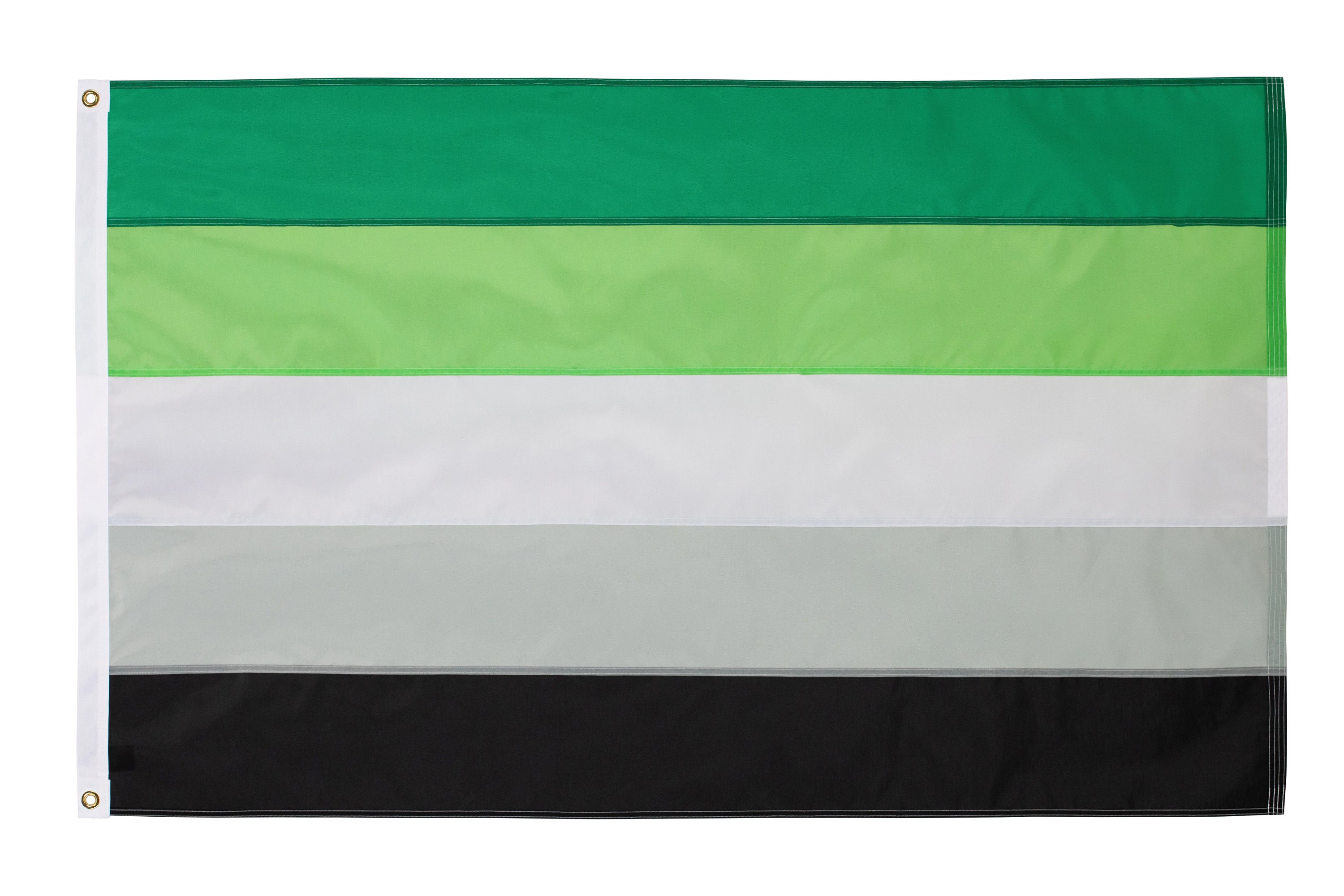 Aromantic Green White Black Pride Flag - Mundopiagarcia