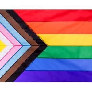 Bandera del Orgullo Intersexual Inclusivo y Progresista - Cosida a mano - Bandera arcoíris rediseñada, disponible en varios tamaños