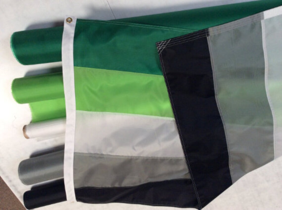 Aromantic Pride Flag Dark Green Light Green White Gray Etsy