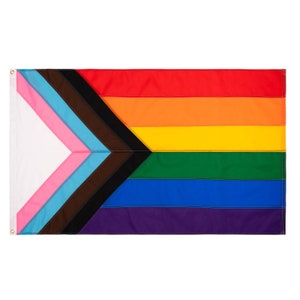 Progress Pride Flag, ** Licensed Hand-Sewn Progress Pride Flag, Designed by Daniel Quasar, Custom sizes available