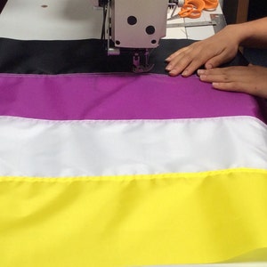 Non-Binary Pride Flag, Hand sewn Nonbinary Flag, Custom sizes available image 3