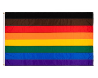 Philadelphia Rainbow Flag, Hand-sewn Inclusive Philly Rainbow Flag, Custom Sizes available
