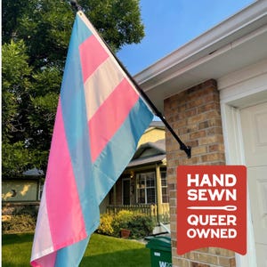Transgender Pride Flag, Hand-sewn Trans pride flag, Custom Sizes Available
