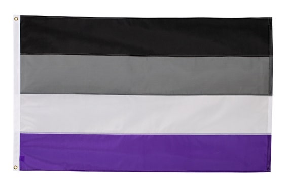 Asexual Flag Black Gray White Purple Pride Flag Nylon | Etsy