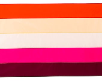 New Lesbian Flag 5-Stripe, Hand-sewn New Lesbian Pride Flag, Custom sizes available