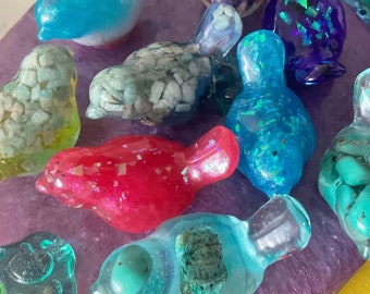 Kleine Resin Vögel-Kristalle/Holo/Metallflocken