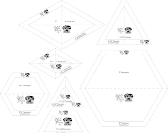 Smitten Quilt by Jen Kingwell - Acrylic template set for English Paper Piecing -