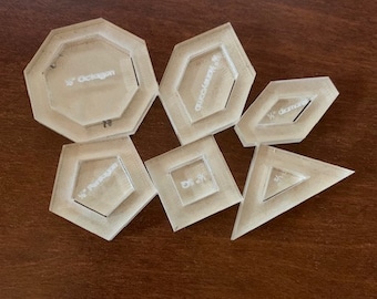 Paper Piecing Mini Templates - MINI SET #2 (45 degree set) - 1/2" Paper Piecing Templates