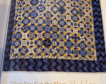 When You Get The Blues, Take It Easy from Millefiori Quilts 4 Book - Hand Quilting Templates - English Paper Piecing