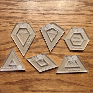 Paper Piecing Mini Templates - MINI SET #1 - (60 degree angles ) 1/2&quot; Paper Piecing Templates