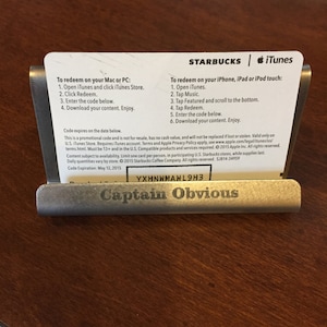 Support de carte de visite en métal inoxydable - Personnalisé - Gravé au laser