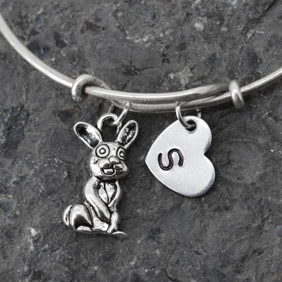 Items similar to Rabbit Bangle, Sterling Silver Bangle, Rabbit Bracelet