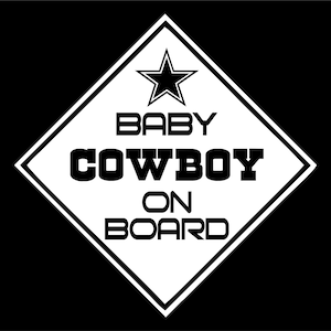 Baby Cowboy on board- Decal for Cars-Window Decal | White | 5.75" inch