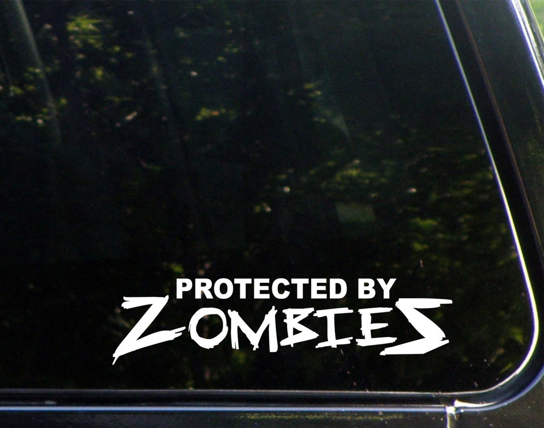 Protected by Zombies Custom Vinyl Decal/ Sticker for Windows, Cars ...