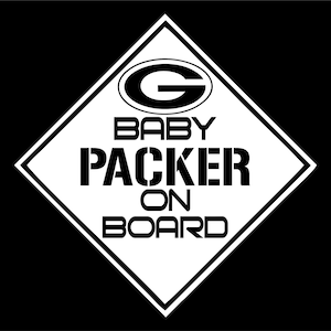 Baby Packer on board- Naklejka na samochód-Naklejka na okno | Biały | 5,75" cala