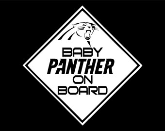 Baby Panther on board- Decal for Cars-Window Decal | White | 5.75" inch