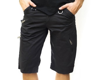 Slick Shorts Men's 8-Pocket Utility Shorts Men Custom Shorts Multi Pocket Shorts for Men Below Knee Regular Fit Heavy Duty Cotton Shorts Men