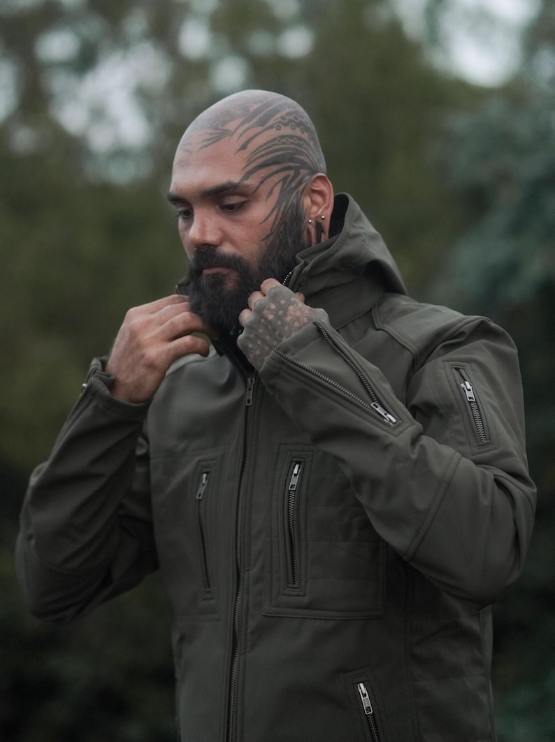Men’s GORE-TEX windproof winter jacket with removable hood – outdoor wear by Walla Enterprises.