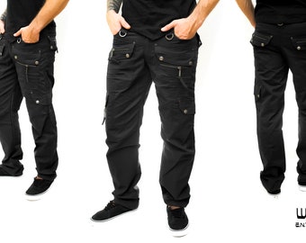 Men's Cotton Cargo Pants: Multi-Pocket Utility Trousers