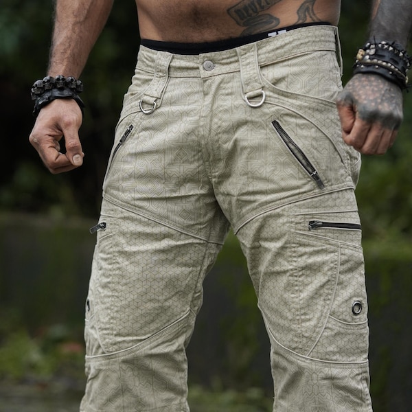 Men's Beige Cargo Shorts: Multi-Pocket Cotton Utility Shorts