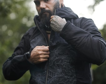 Vanta Dragon Herren Hoodie aus schwerer Baumwolle mit Fleecefutter: Winterjacke