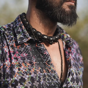 Men Bamboo Shirt Festival Wear Shirt - Bohemian Wear Shirt, Psychedelic Clothing, Eco-friendly Shirts, Partywear Shirt, Summer Wear Shirts