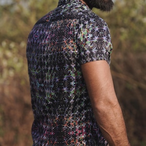 Men Bamboo Shirt Festival Wear Shirt - Bohemian Wear Shirt, Psychedelic Clothing, Eco-friendly Shirts, Partywear Shirt, Summer Wear Shirts