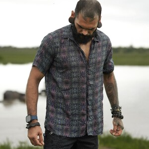 Men Bamboo Shirt Festival Wear Shirt - Bohemian Wear Shirt, Psychedelic Clothing, Eco-friendly Shirts, Partywear Shirt, Summer Wear Shirts