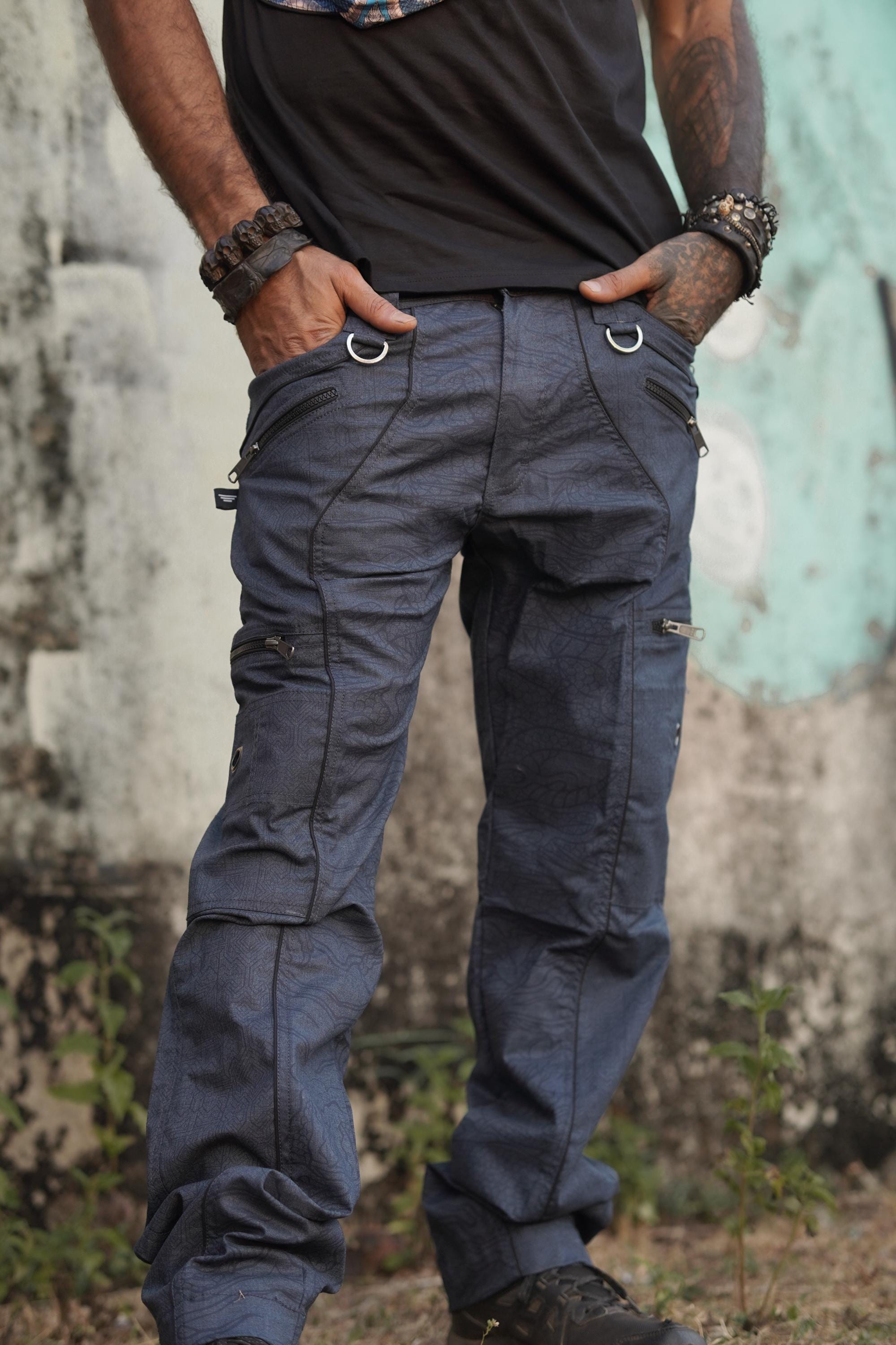 00sアーカイブ フレアデニムパンツ カーゴベルボトムジーンズ　Y2K グランジ 00s Archive ウォッシュ ムラ染めカーゴフレアパンツ ベルボトム