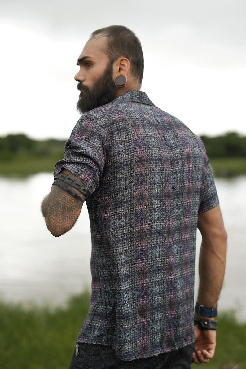 Men Bamboo Shirt Festival Wear Shirt - Bohemian Wear Shirt, Psychedelic Clothing, Eco-friendly Shirts, Partywear Shirt, Summer Wear Shirts