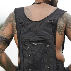 Sac Artwear unique | ETERNITY CODEX - Sac NINJA Geometry Art Sac noir, sac pour festival, sac de voyage, sac à bandoulière décontracté, sacs Burning Man