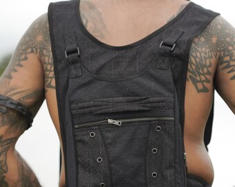 Geometry Art Ninja Bag: Screen-Printed Cotton Festival Bag