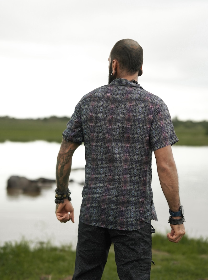 Men Bamboo Shirt Festival Wear Shirt - Bohemian Wear Shirt, Psychedelic Clothing, Eco-friendly Shirts, Partywear Shirt, Summer Wear Shirts