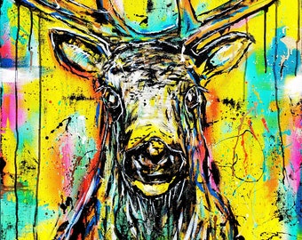 DEER - ON CANVAS