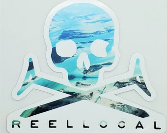 Island Push Pole Skull  - Sticker