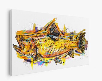 Brown Trout "ALLIE BROWN"  - On Canvas 20X40