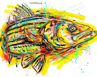 STRIPED BASS - On Canvas
