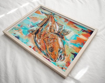 BLUE REDFISH - Fish Art
