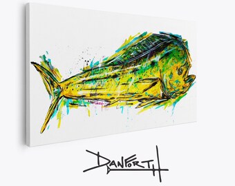 Bull Mahi "BADFISH DORADO" - On Canvas 20X40