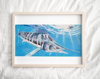 UNDERWATER MARLIN - paper print