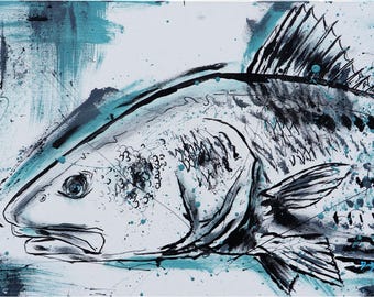 GL REDFISH Lefty - On canvas 20X40 XL