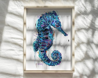 AZUL SEA HORSE  - paper print