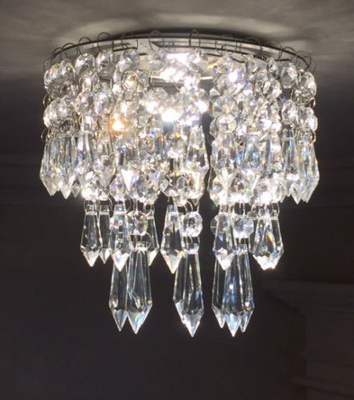 Luxe Crystal Mini Chandelier with for recessed lights Etsy